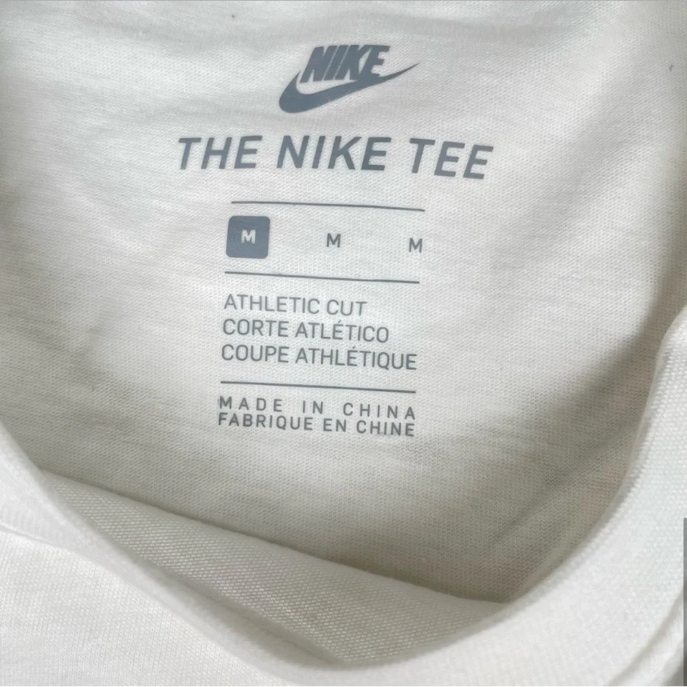 Nike NWT Long Sleeve Cotton Tee Essential White Medium - Picture 5 of 7